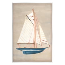 Stupell Industries Rustic Blue Sailboat Transportation Painting Unframed Art Print Wall Art, 10 x 15