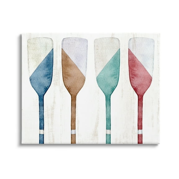 Stupell Industries Rustic Boat Oars Nature Painting Gallery Wrapped Canvas Print Wall Art, 40 x 30