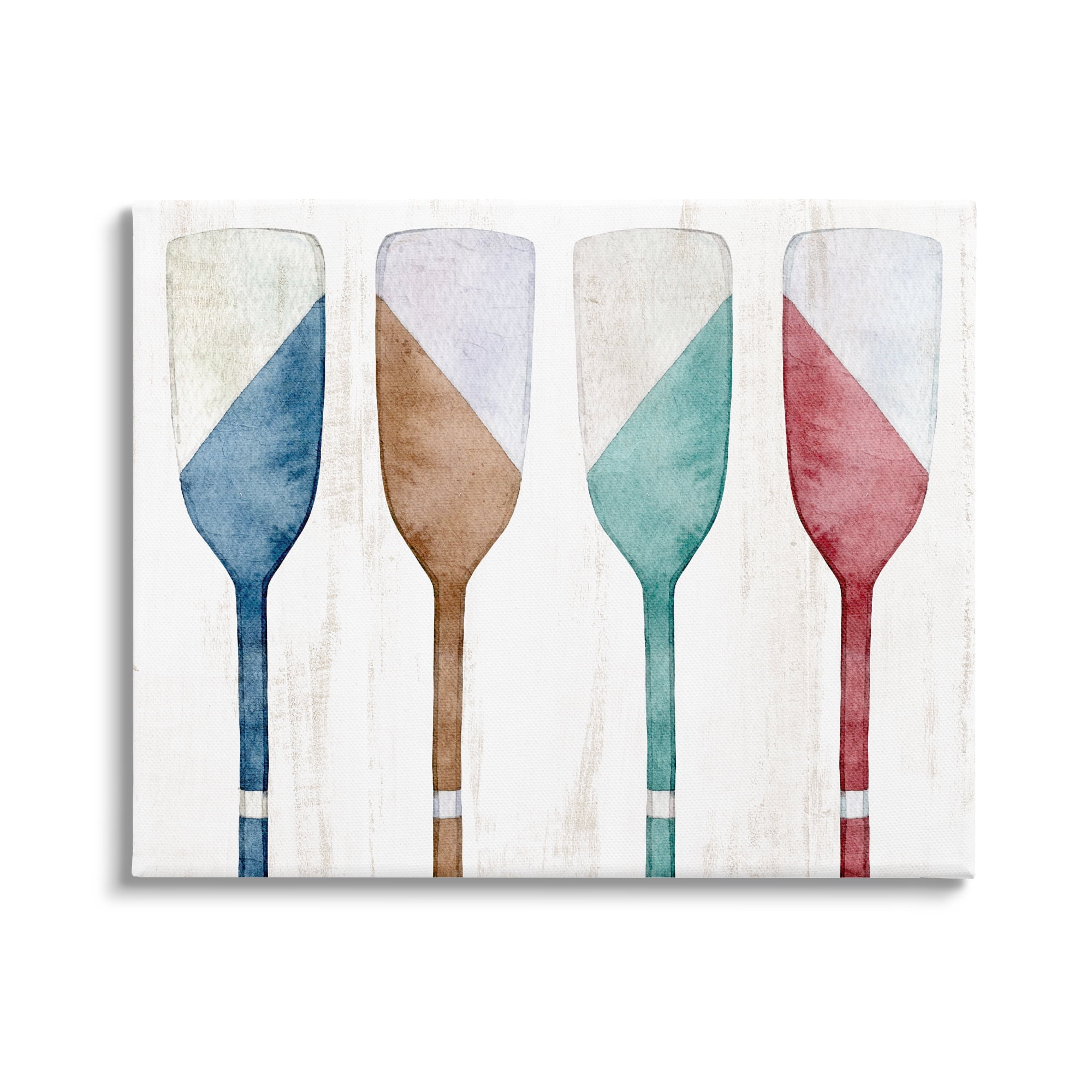 Stupell Industries Rustic Boat Oars Nature Painting Gallery Wrapped Canvas Print Wall Art, 48 x 36