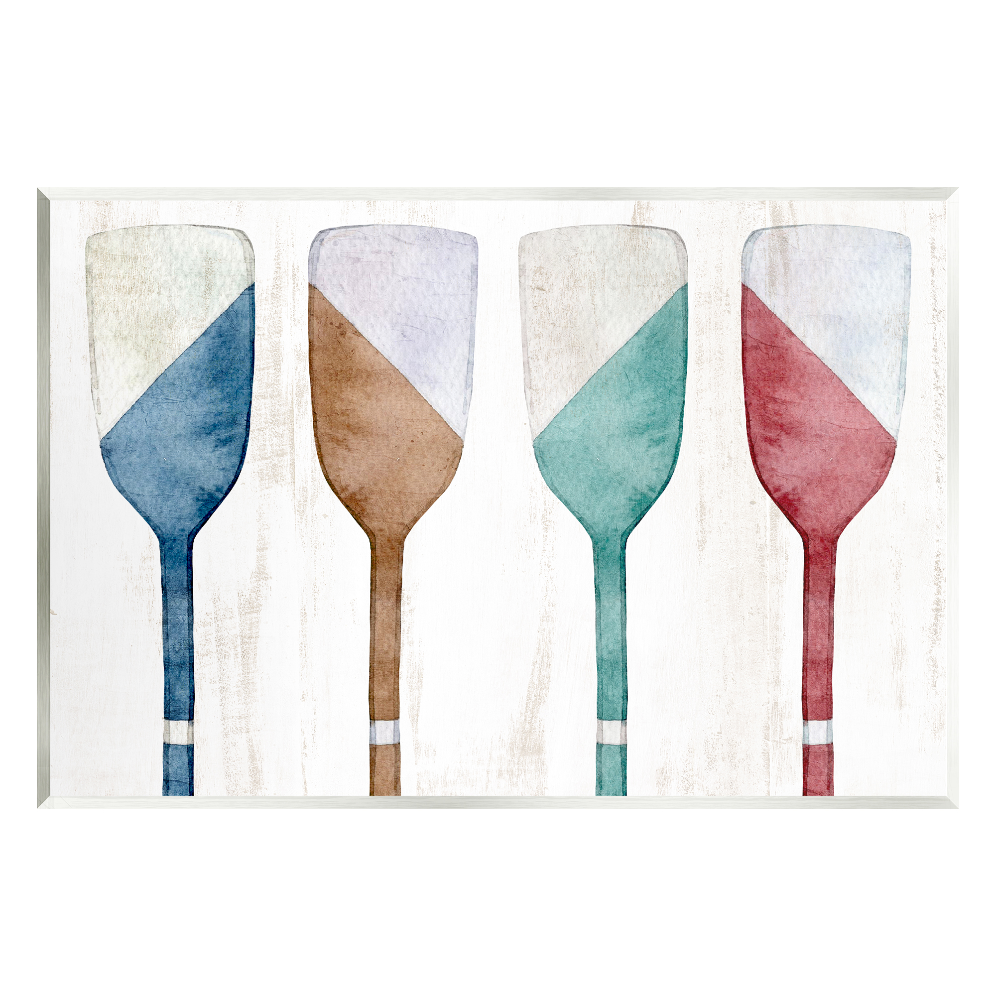 Stupell Industries Rustic Boat Oars Nature Painting Unframed Art Print Wall Art, 15 x 10