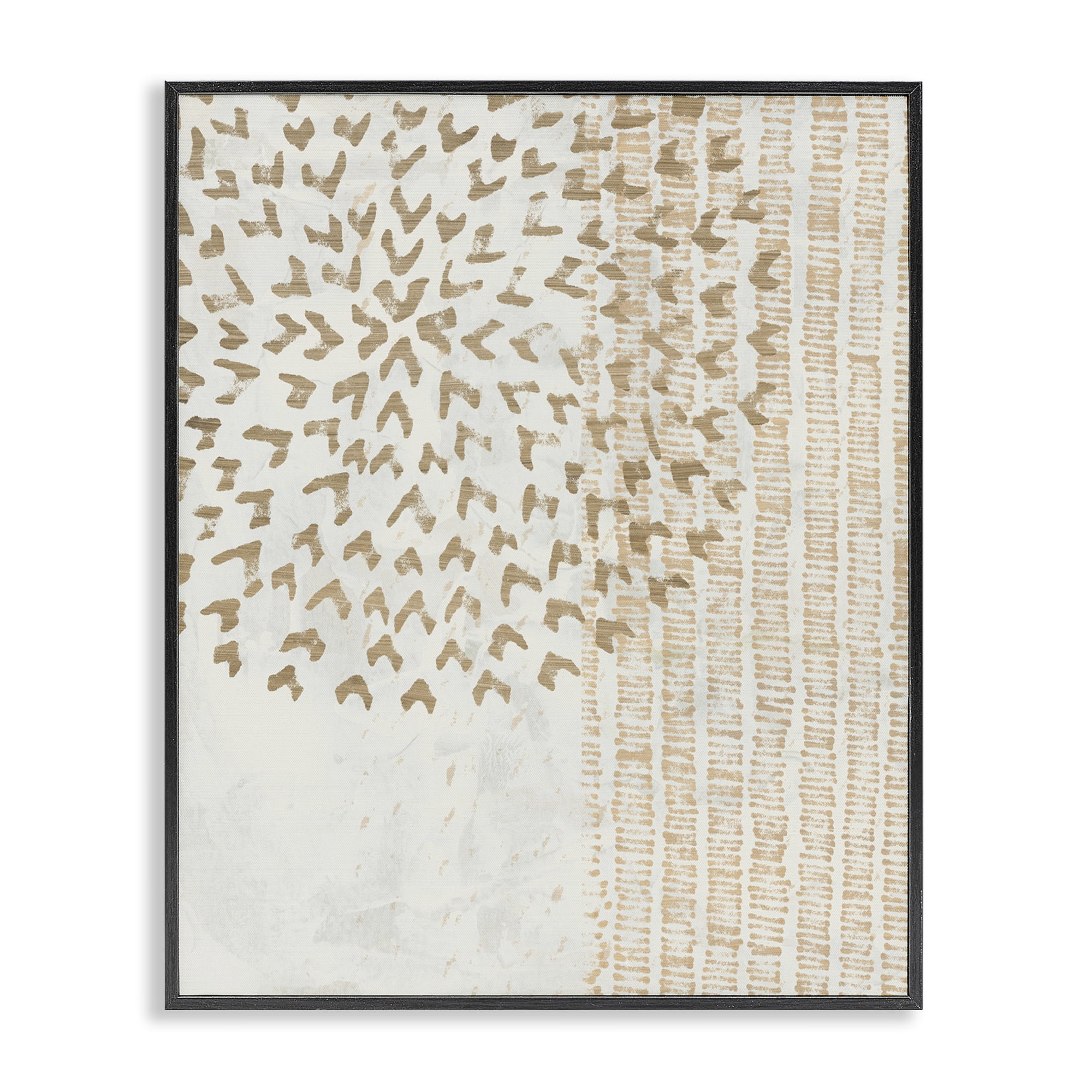 Stupell Industries Rustic Bohemian Patterns Abstract Painting Black Framed Art Print Wall Art, 24 x 30