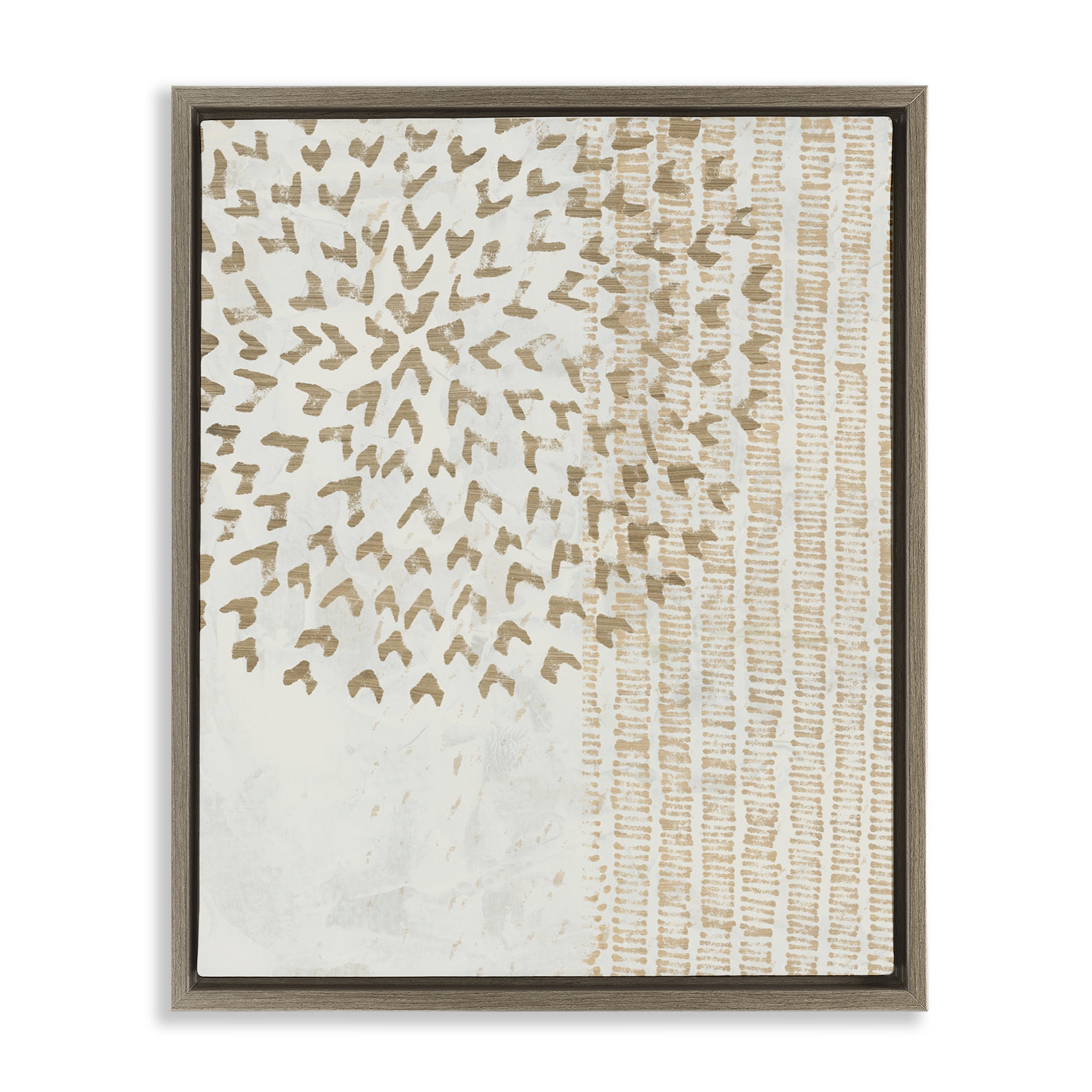 Stupell Industries Rustic Bohemian Patterns Abstract Painting Brown Floater Framed Canvas Art Print Wall Art, 25 x 31