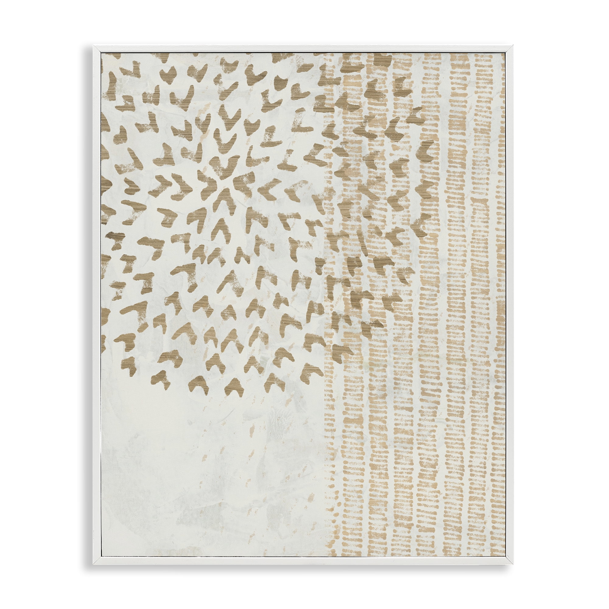 Stupell Industries Rustic Bohemian Patterns Abstract Painting White Framed Art Print Wall Art, 24 x 30