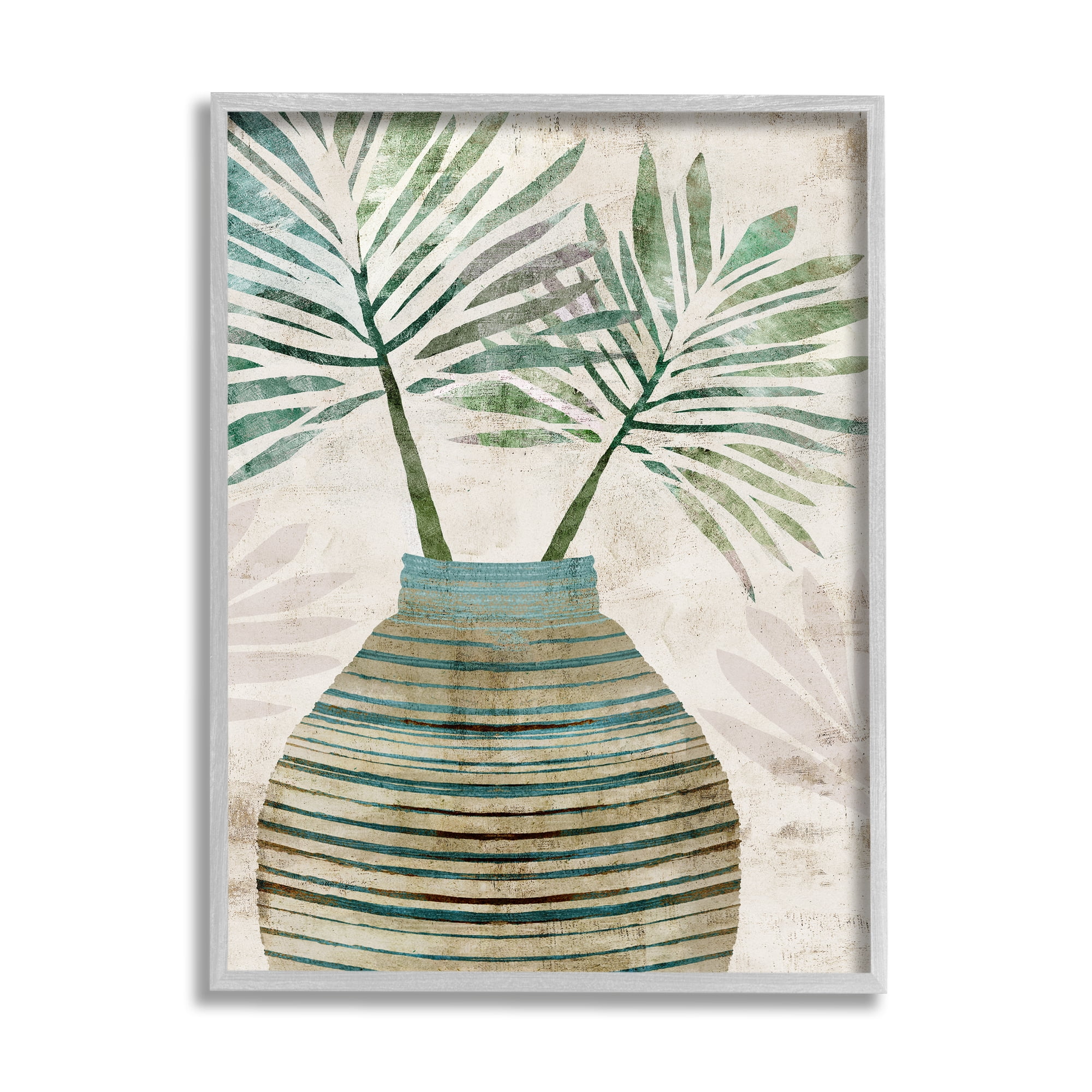 Stupell Industries Rustic Boho Botanicals Botanical & Floral Painting Gray Framed Art Print Wall Art, 24 x 30
