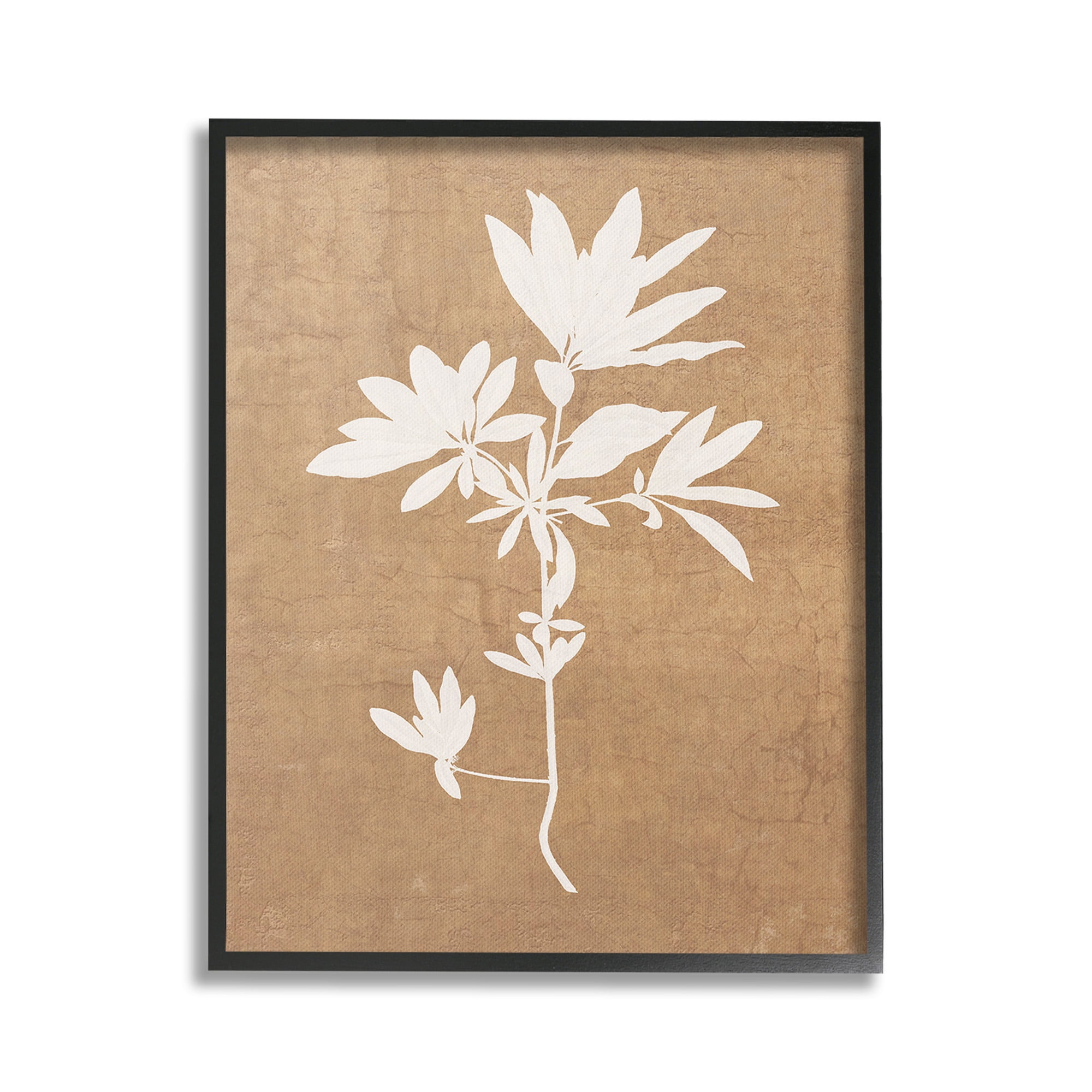 Stupell Industries Rustic Botanical Shape Botanical & Floral Painting Black Framed Art Print Wall Art, 24 x 30