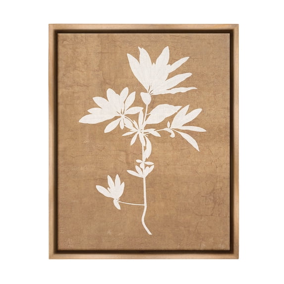 Stupell Industries Rustic Botanical Shape Botanical & Floral Painting Brown Floater Framed Canvas Art Print Wall Art, 17 x 21