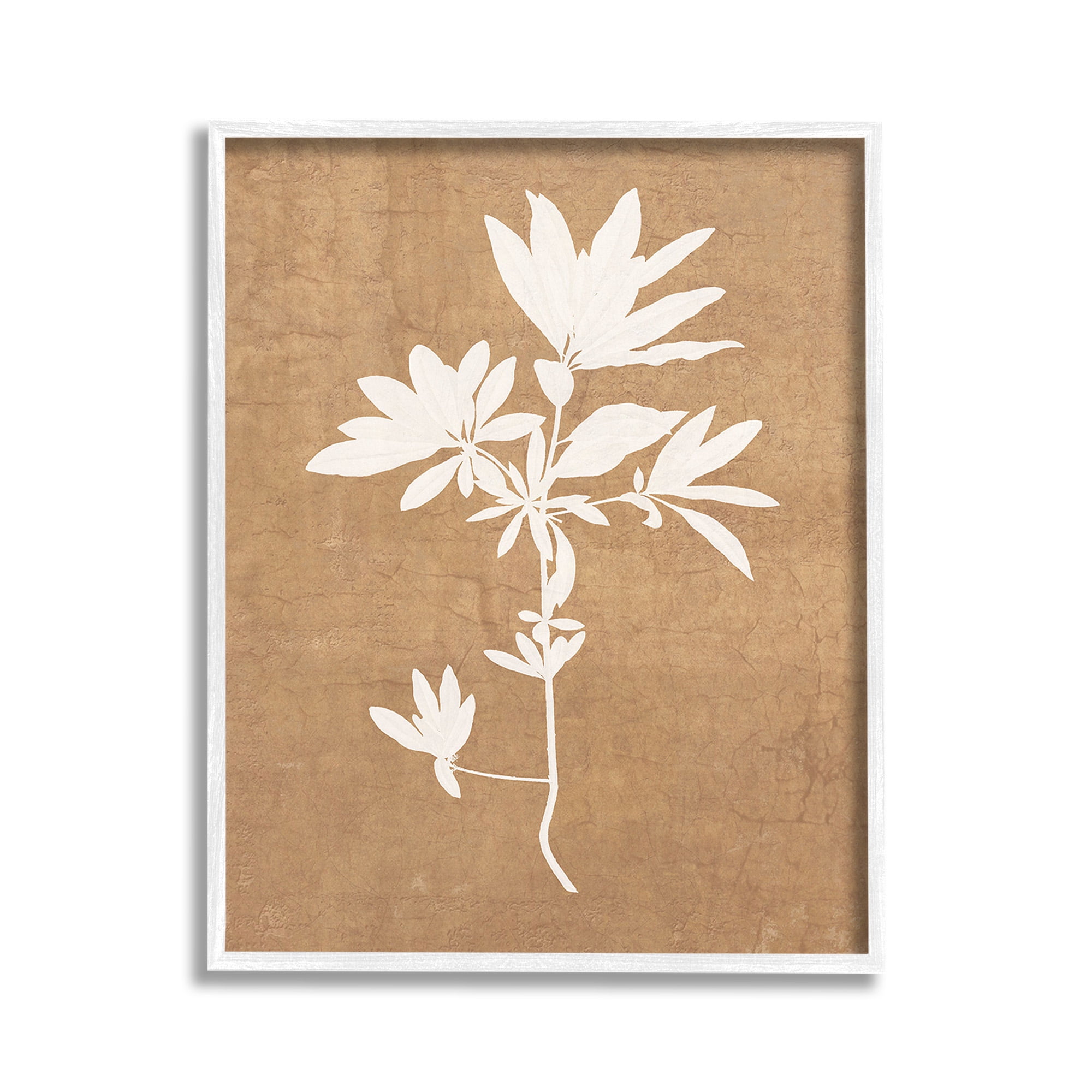 Stupell Industries Rustic Botanical Shape Botanical & Floral Painting White Framed Art Print Wall Art, 11 x 14