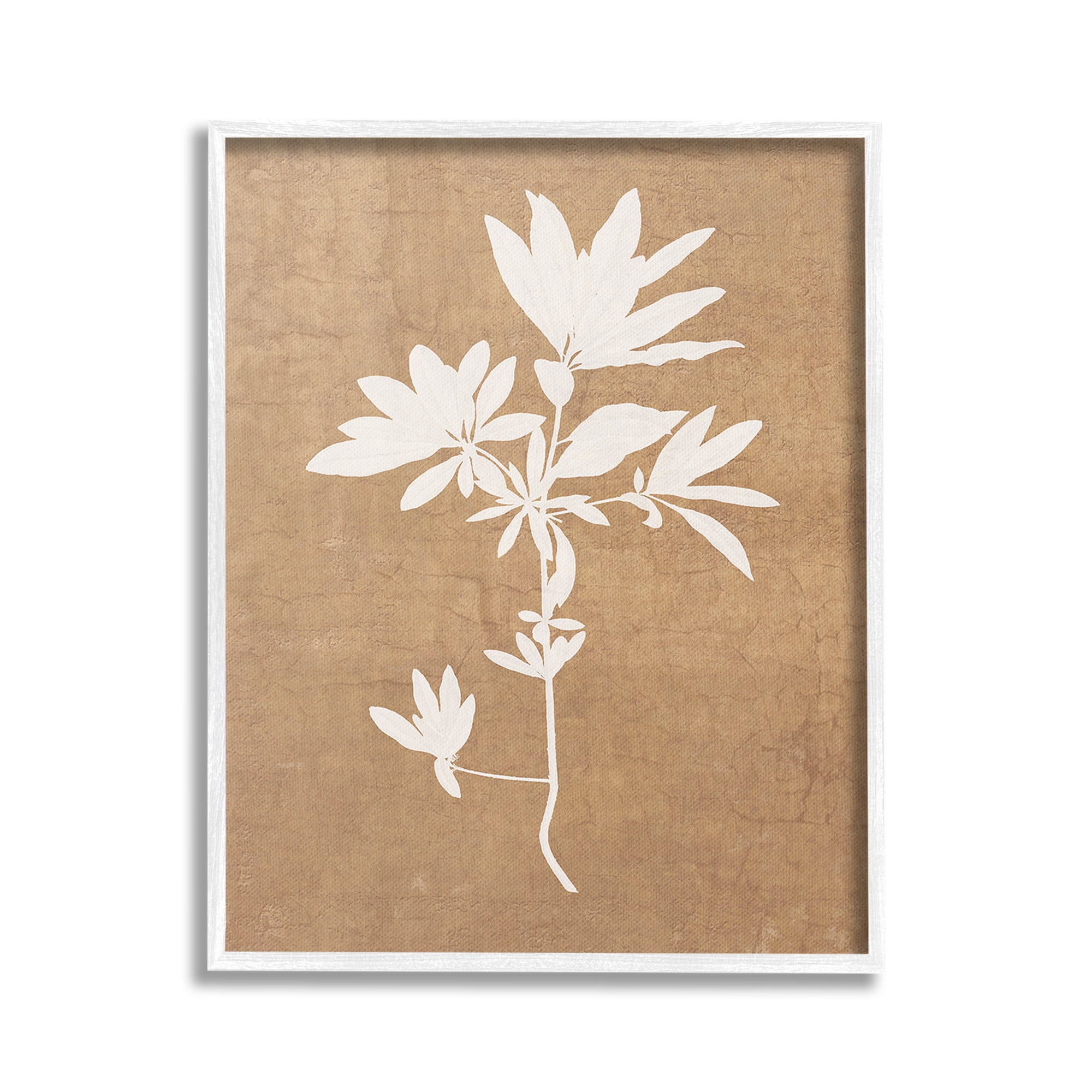 Stupell Industries Rustic Botanical Shape Botanical & Floral Painting White Framed Art Print Wall Art, 24 x 30