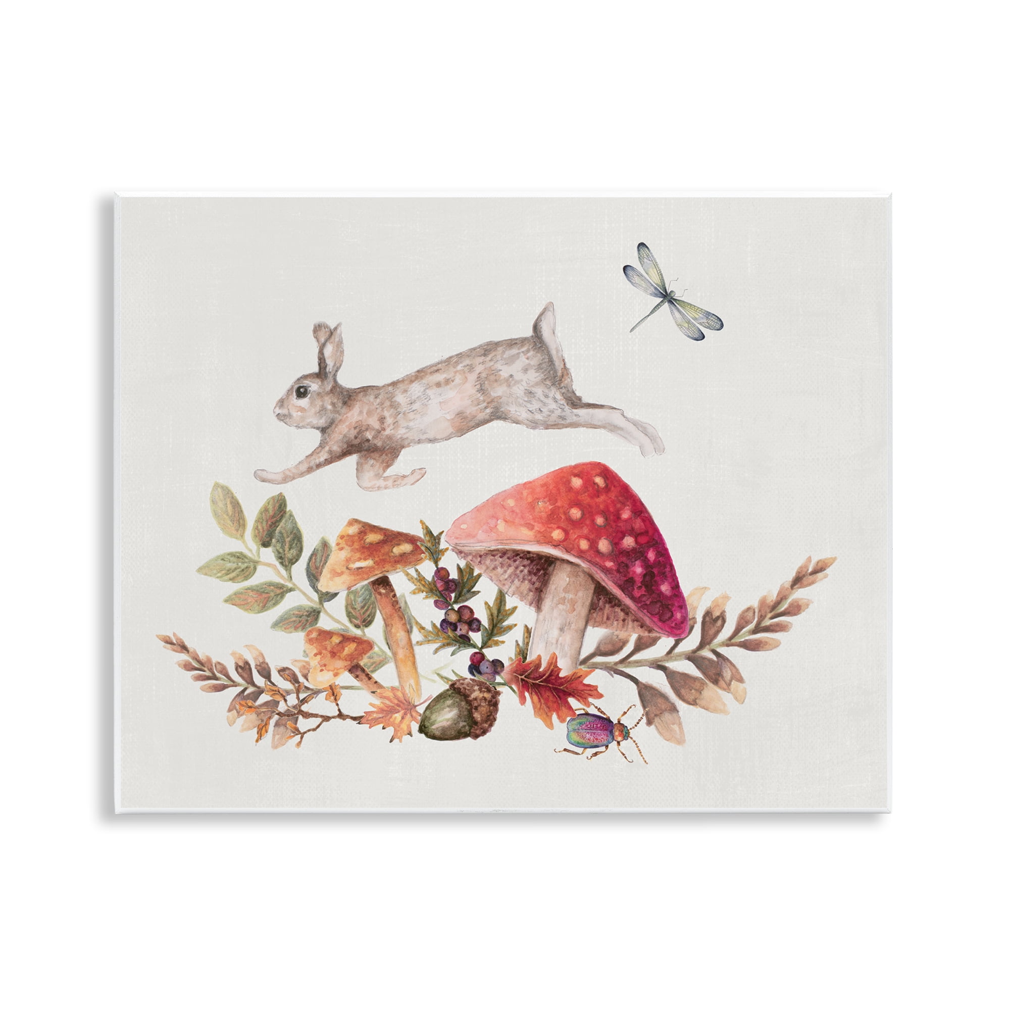 Stupell Industries Rustic Botanicals & Hare Botanical & Floral Painting Unframed Art Print Wall Art, 14 x 11
