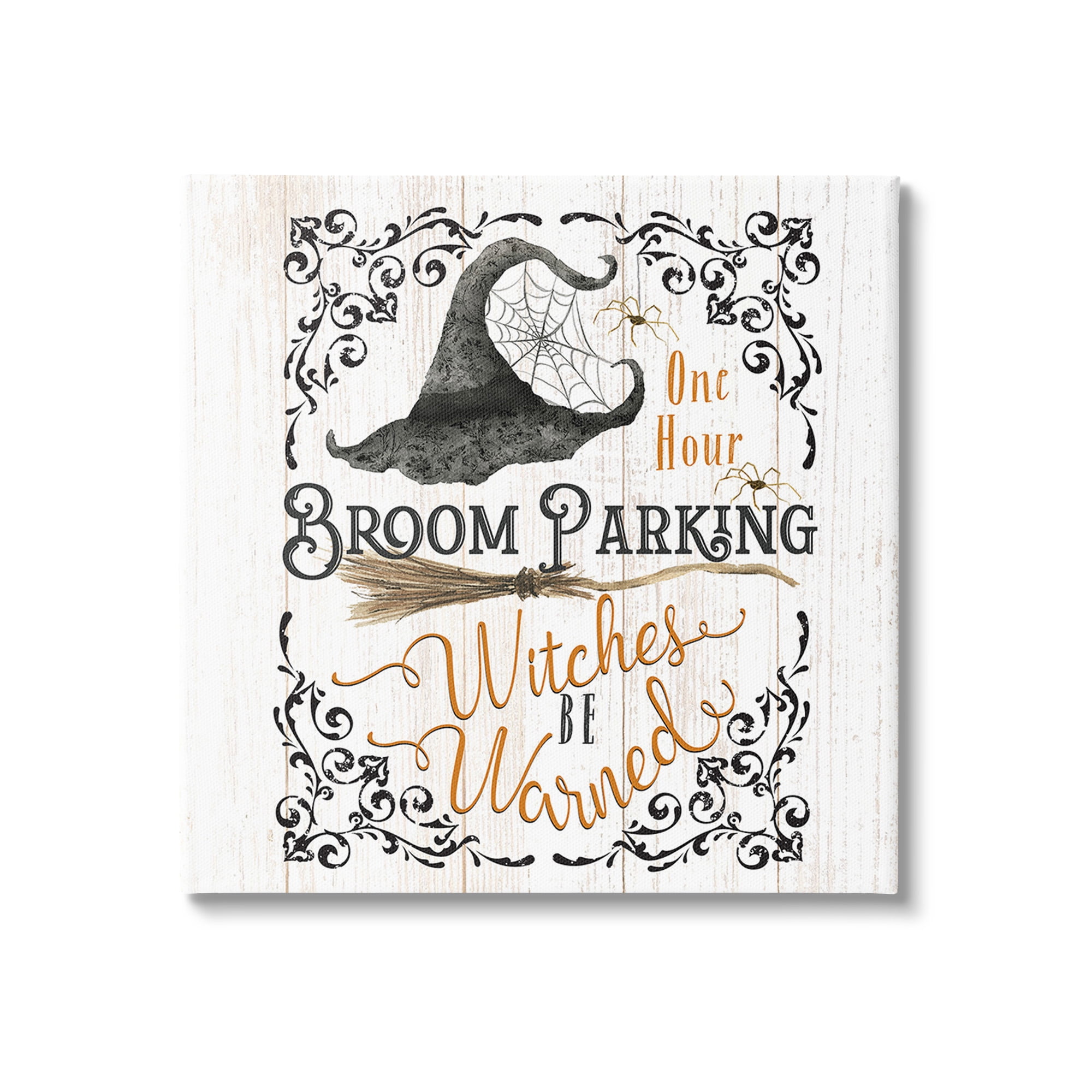 Stupell Industries Rustic Broom Parking Holiday Painting Gallery Wrapped Canvas Art Print Wall Art, 30 x 30