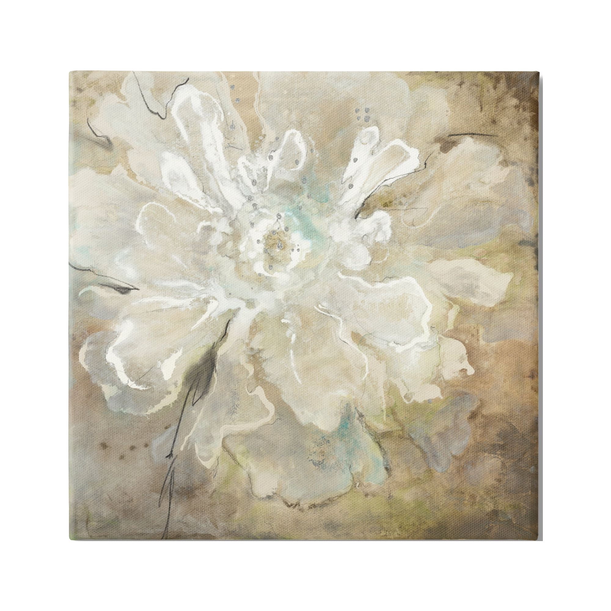 Stupell Industries Rustic Brown Flower Botanical & Floral Painting Gallery Wrapped Canvas Print Wall Art, 17 x 17