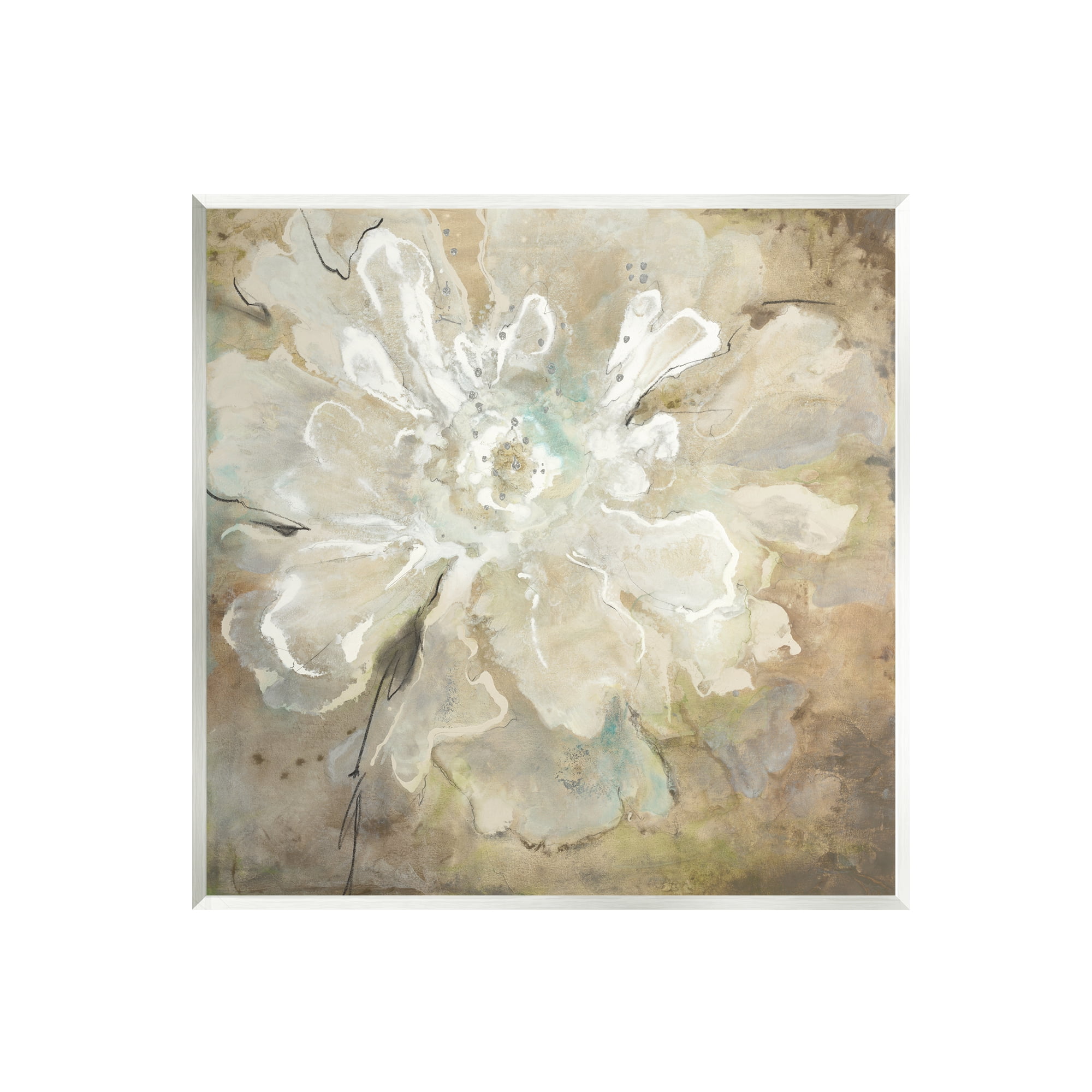 Stupell Industries Rustic Brown Flower Botanical & Floral Painting Unframed Art Print Wall Art, 12 x 12