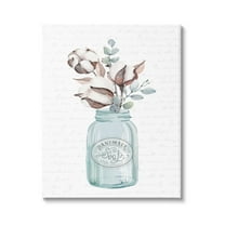 Stupell Industries Rustic Brown Flower Plant Sprigs Vintage Jar Cursive Graphic Art Gallery Wrapped Canvas Print Wall Art, Design by Lettered and Lined