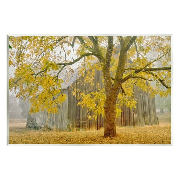 Stupell Industries Rustic Cabin Autumn Foliage Landscape Photography Unframed Art Print Wall Art