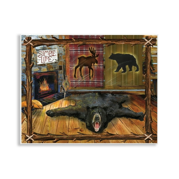 Stupell Industries Rustic Cabin Interior Animals & Insects Painting Unframed Art Print Wall Art, 14 x 11