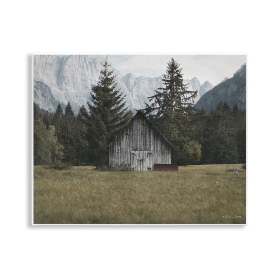 Stupell Industries Rustic Cabin Landscape Landscape Painting Unframed Art Print Wall Art, 14 x 11