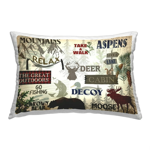 Stupell Industries Rustic Cabin Phrases Decorative Printed Throw Pillow, 14 x 20