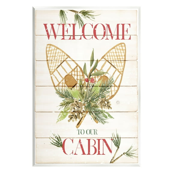 Stupell Industries Rustic Cabin Welcome Botanical & Floral Painting Unframed Art Print Wall Art, 10 x 15