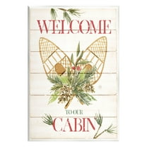 Stupell Industries Rustic Cabin Welcome Botanical & Floral Painting Unframed Art Print Wall Art, 10 x 15