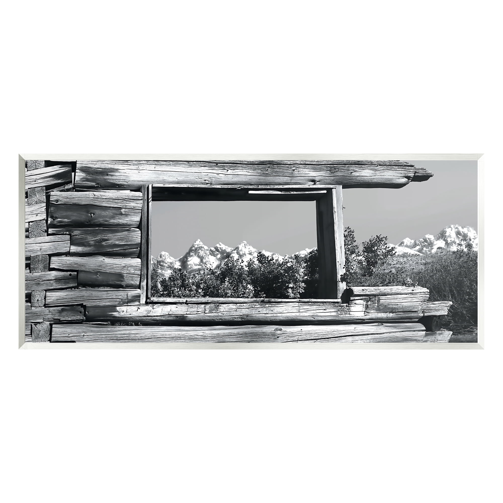Stupell Industries Rustic Cabin Window Landscape Photography Unframed Art Print Wall Art, 17 x 7