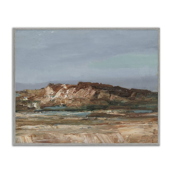 Stupell Industries Rustic Canyon Abstraction Landscape & Nature Painting Gray Framed Art Print Wall Art, 20 x 16