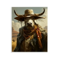 Stupell Industries Rustic Cattle Cowboy Novelty Painting Unframed Art Print Wall Art, 11 x 14