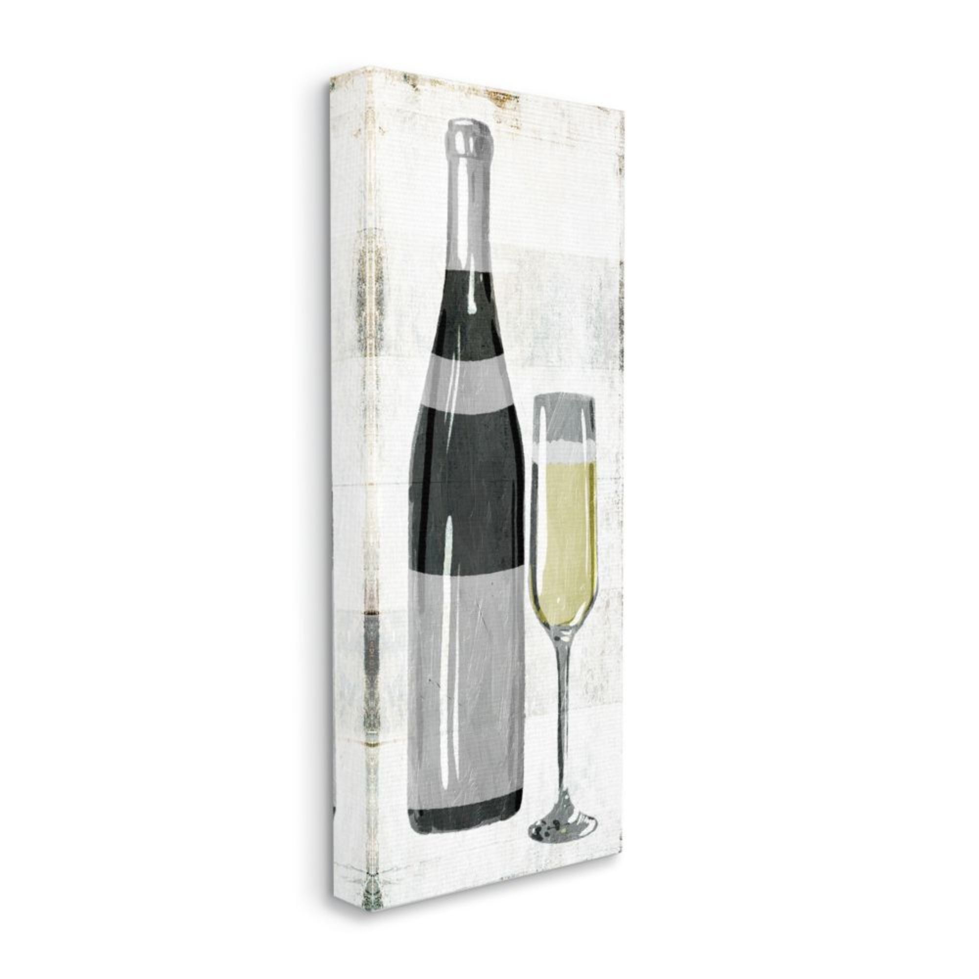 Stupell Industries Rustic Champagne Glass Painted Wood Pattern Design by Milli Villa, 17" x 40"
