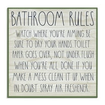 Stupell Industries Rustic Chic Bathroom Typography Painting Gallery Wrapped Canvas Art Print Wall Art, 17 x 17