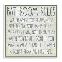 Stupell Industries Rustic Chic Bathroom Typography Painting Unframed Art Print Wall Art, 12 x 12