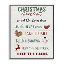 Stupell Industries Rustic Christmas Checklist Holiday Painting Black Framed Art Prints Wall Art, 11 x 14