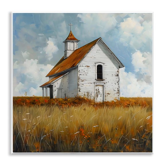 Stupell Industries Rustic Church in Field Wall Plaque Art, design by Creative Studio