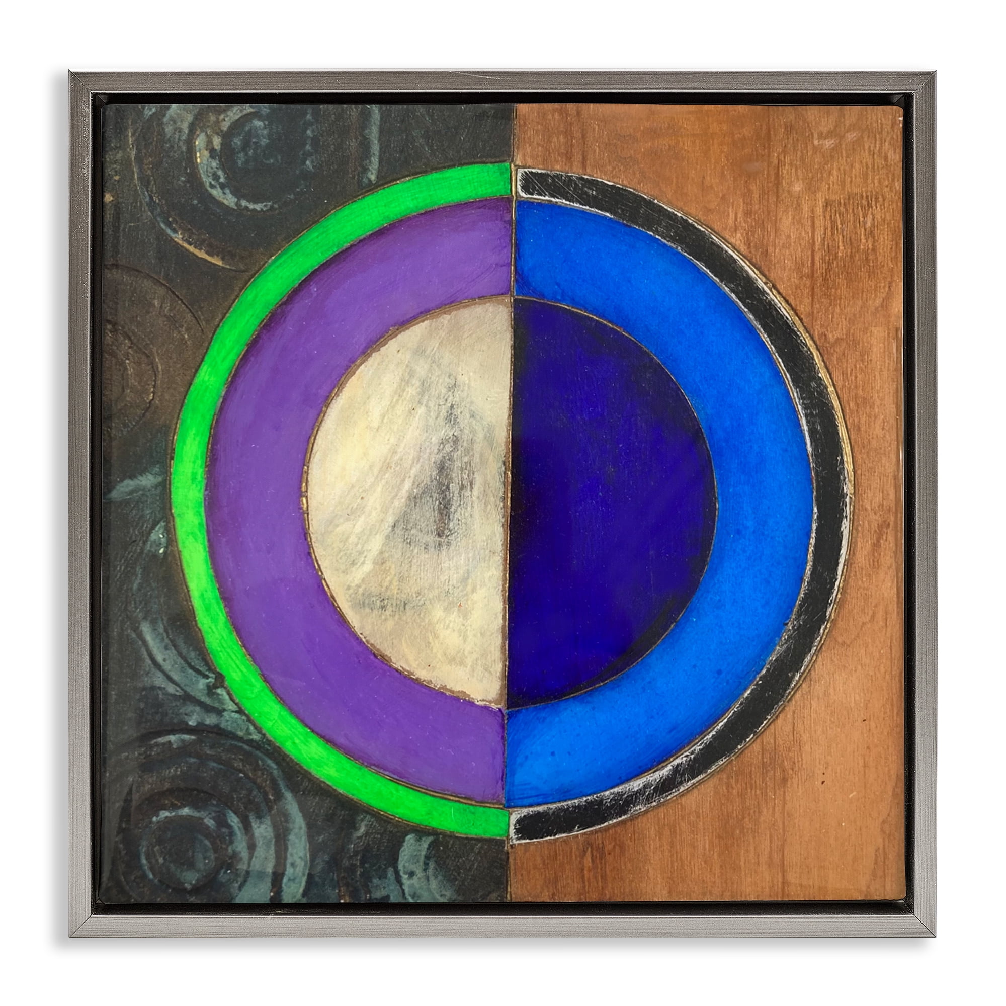 Stupell Industries Rustic Circular Balance Gray Framed Floater Canvas Wall Art, design by Matthew Finger