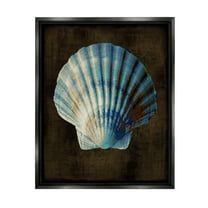Stupell Industries Rustic Clam Shell Nature Painting Black Floater Framed Art Print Wall Art, 17 x 21
