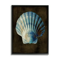 Stupell Industries Rustic Clam Shell Nature Painting Black Framed Art Print Wall Art, 11 x 14