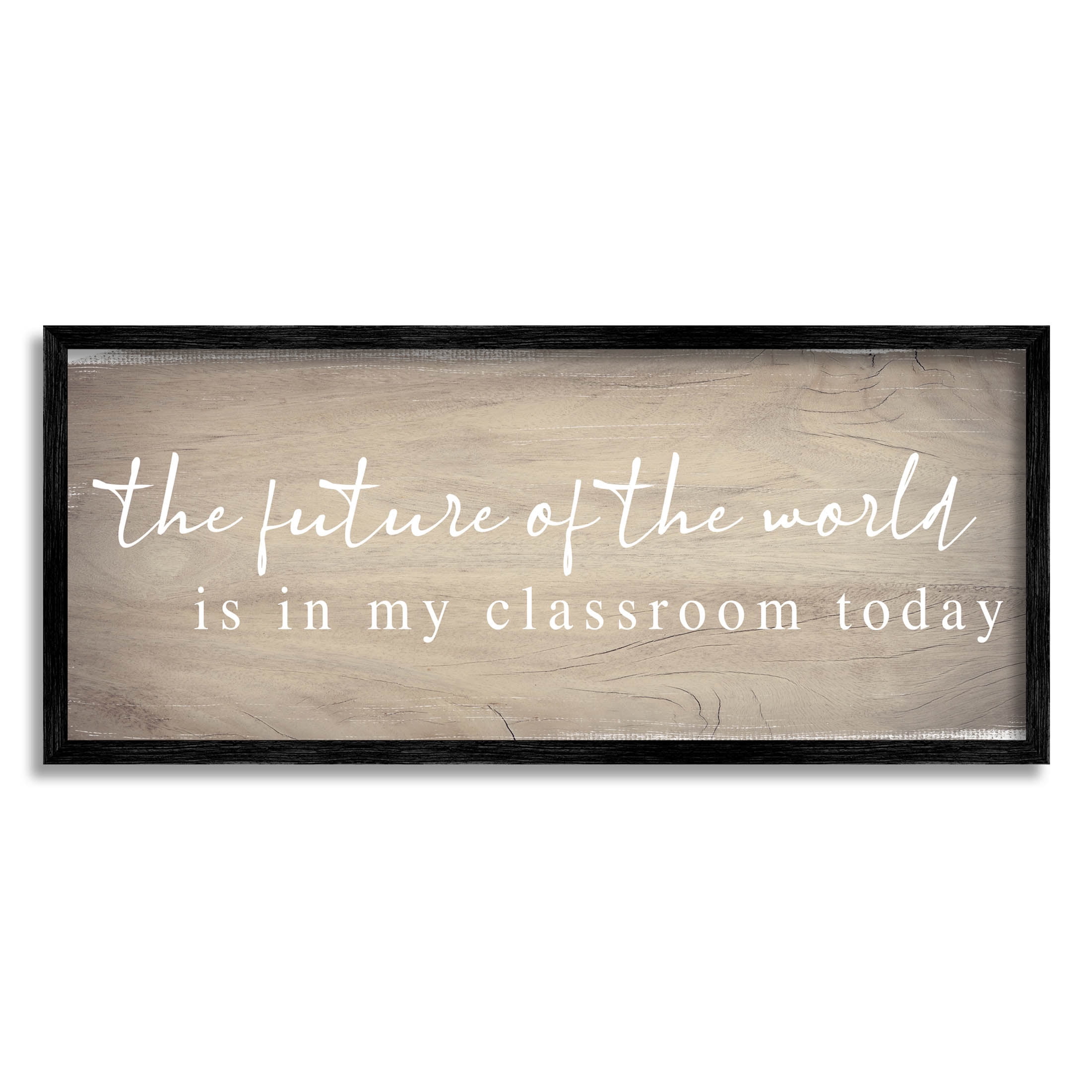Stupell Industries Rustic Classroom Teacher Quote Graphic Art Black Framed Art Print Wall Art, Design by Daphne Polselli