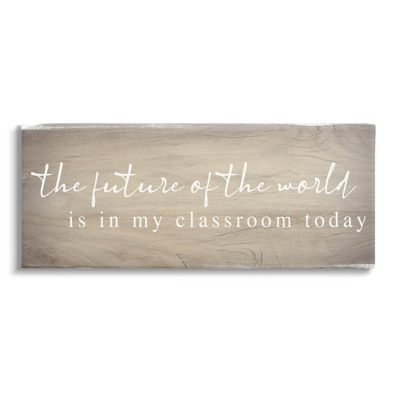 Stupell Industries Rustic Classroom Teacher Quote Graphic Art Gallery Wrapped Canvas Print Wall Art, Design by Daphne Polselli