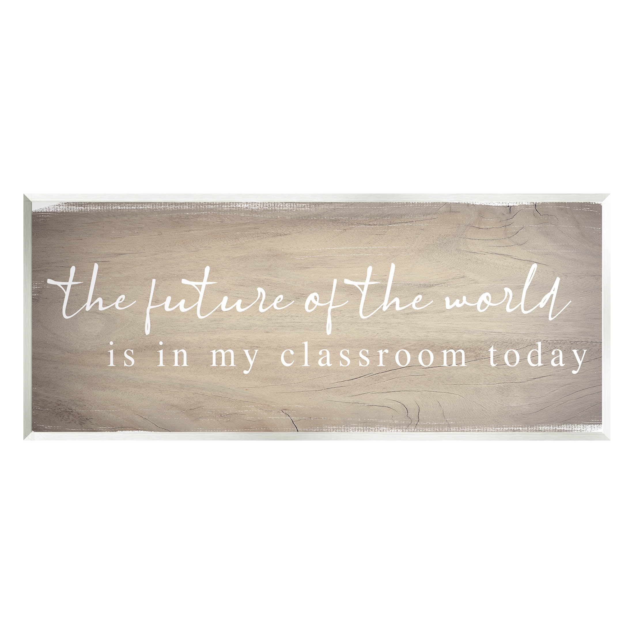 Stupell Industries Rustic Classroom Teacher Quote Graphic Art Unframed Art Print Wall Art, Design by Daphne Polselli