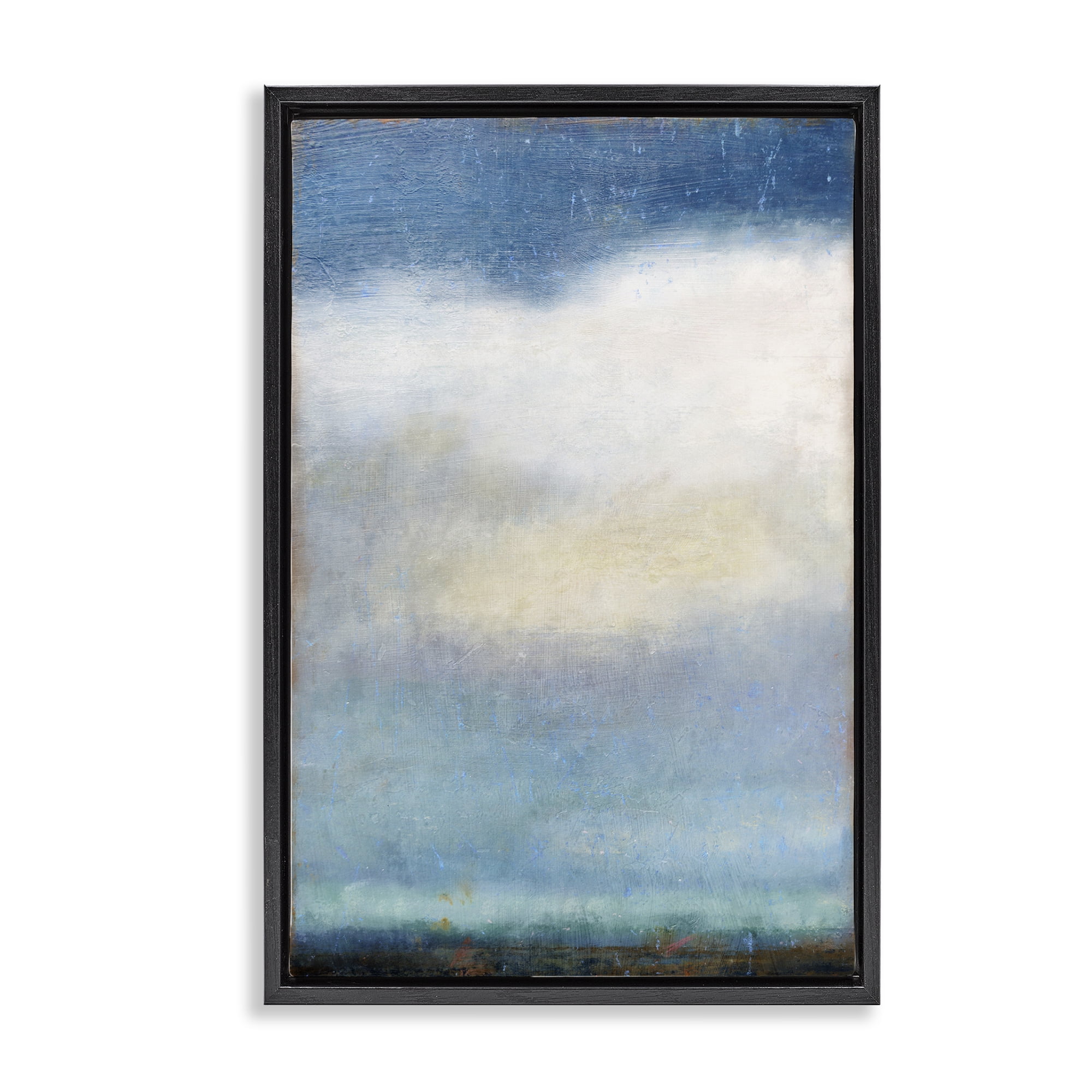 Stupell Industries Rustic Clouds Landscape Landscape Painting Black Floater Framed Art Print Wall Art, 17 x 25