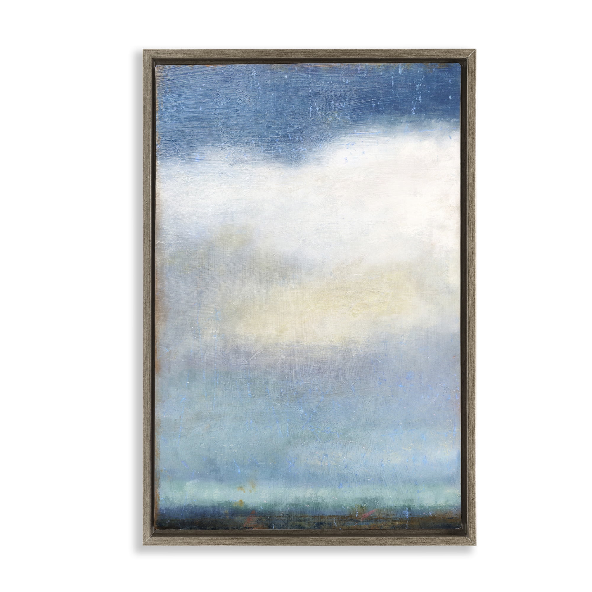 Stupell Industries Rustic Clouds Landscape Landscape Painting Brown Floater Framed Art Print Wall Art, 21 x 31