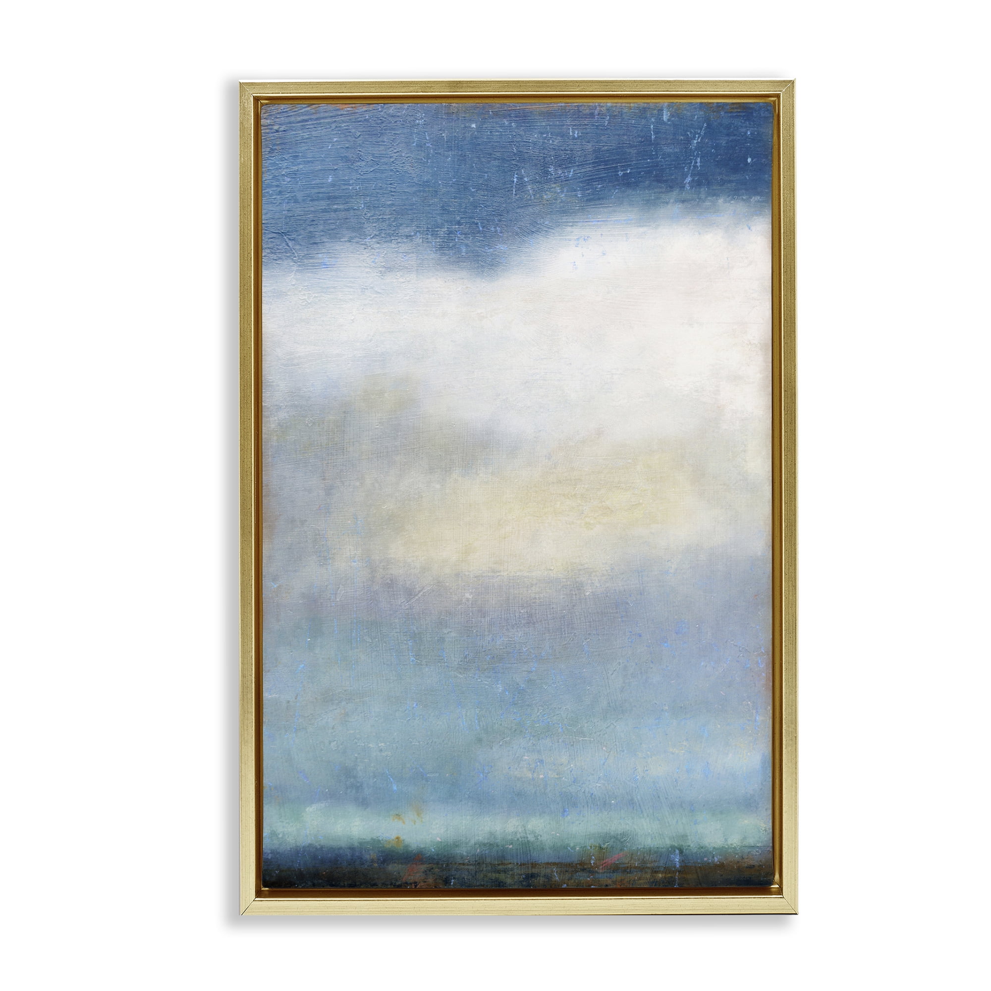 Stupell Industries Rustic Clouds Landscape Landscape Painting Gold Floater Framed Art Print Wall Art, 21 x 31