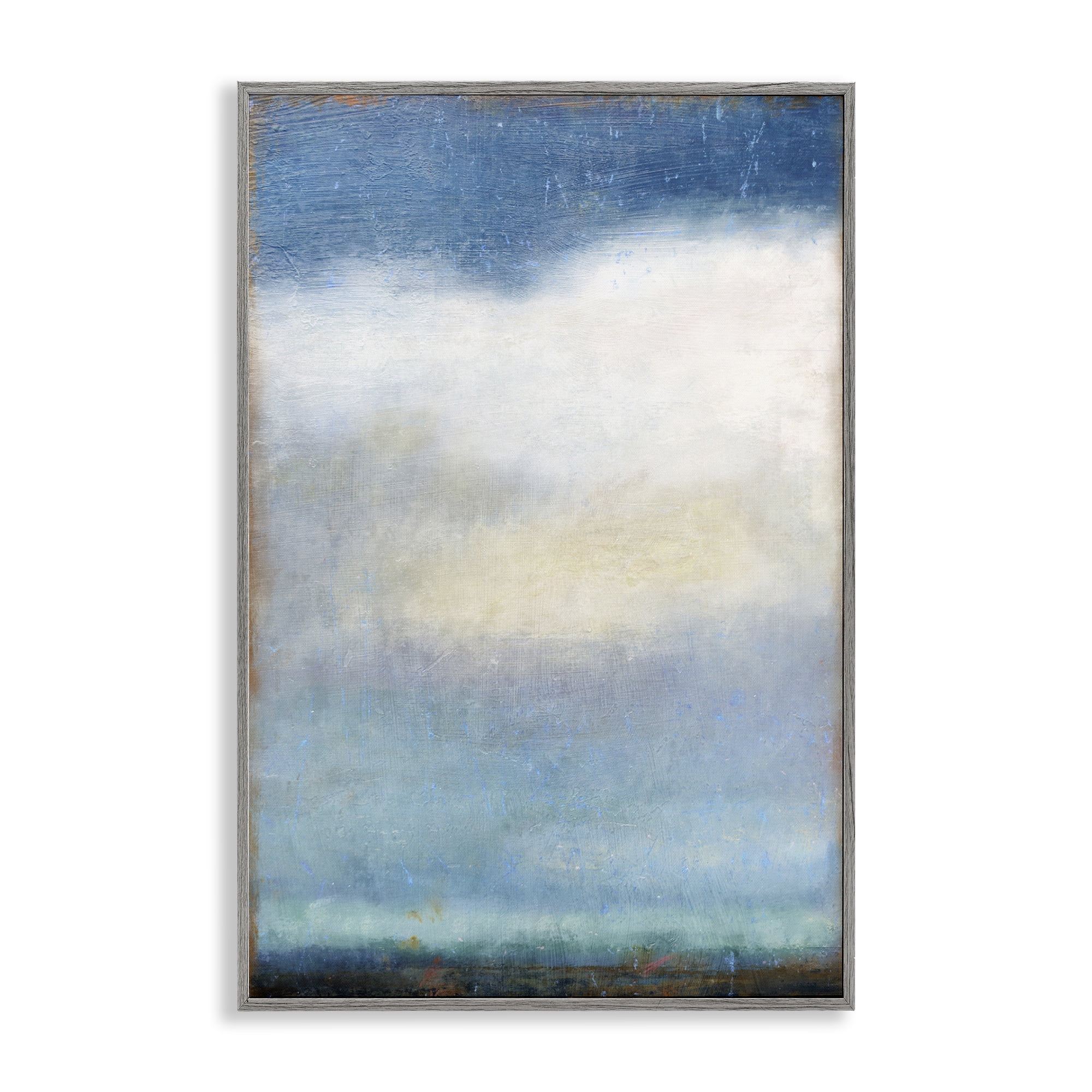 Stupell Industries Rustic Clouds Landscape Landscape Painting Gray Framed Art Print Wall Art, 12 x 18