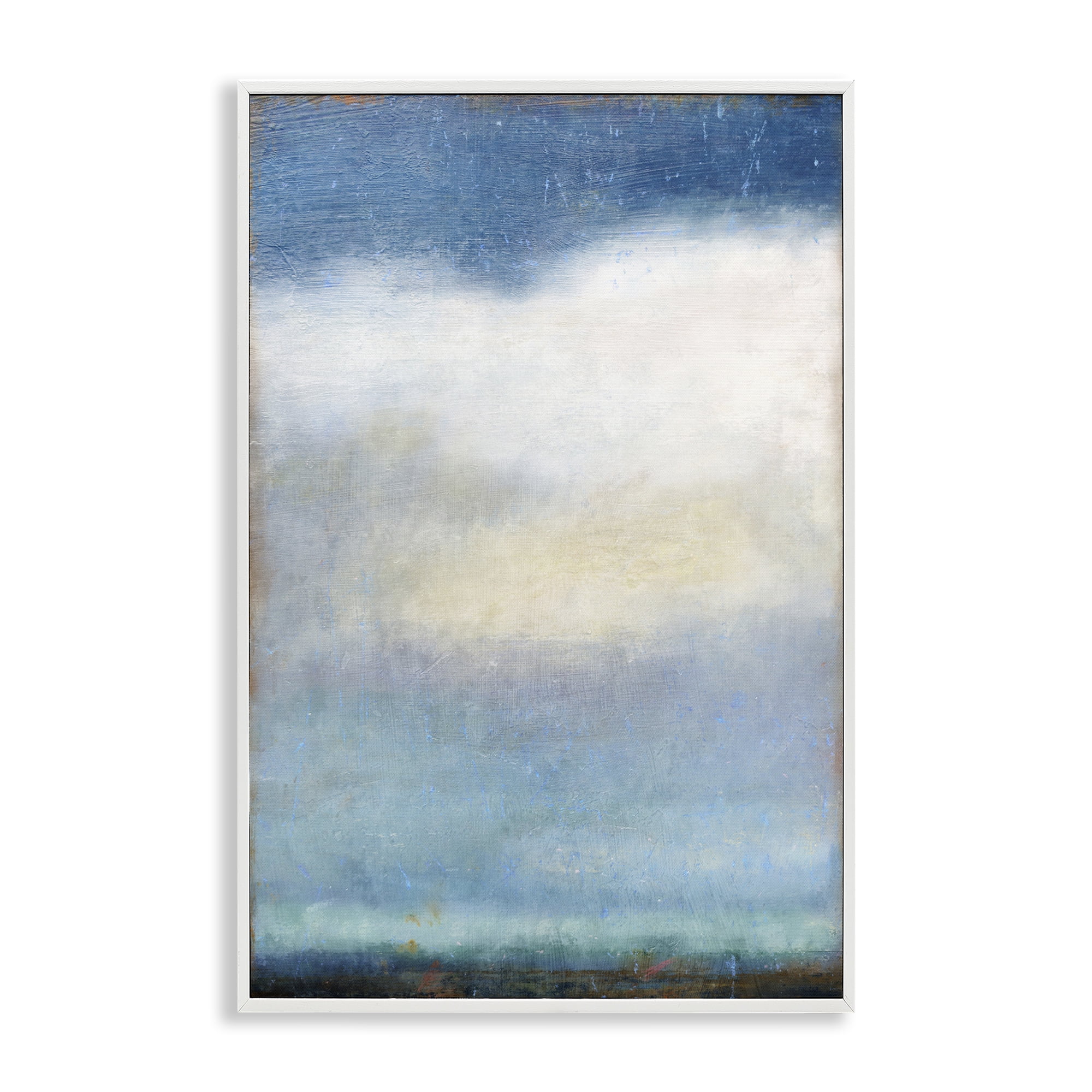 Stupell Industries Rustic Clouds Landscape Landscape Painting White Framed Art Print Wall Art, 12 x 18