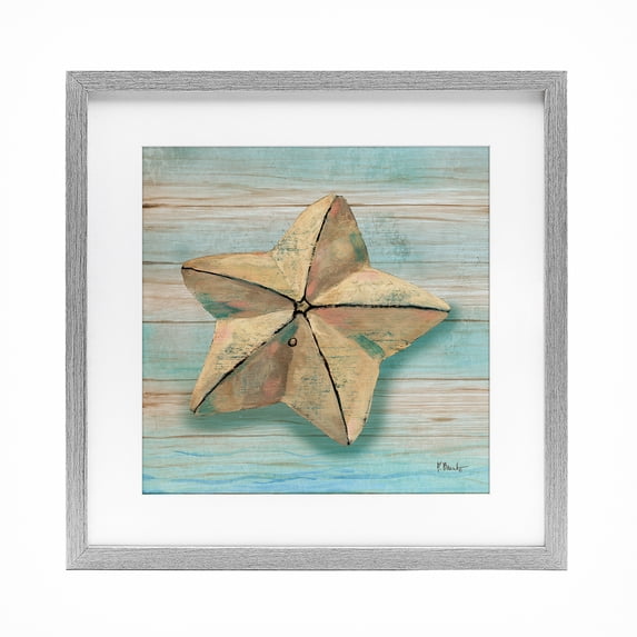 Stupell Industries Rustic Coast Teak Gray Framed Print Under Glass design by Paul Brent, 13 x 13