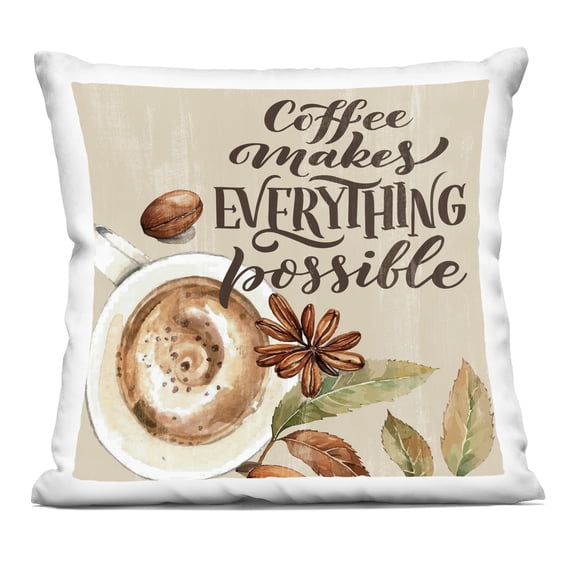 Stupell Industries Rustic Coffee Makes Possible Design by Kim Allen Throw Pillow