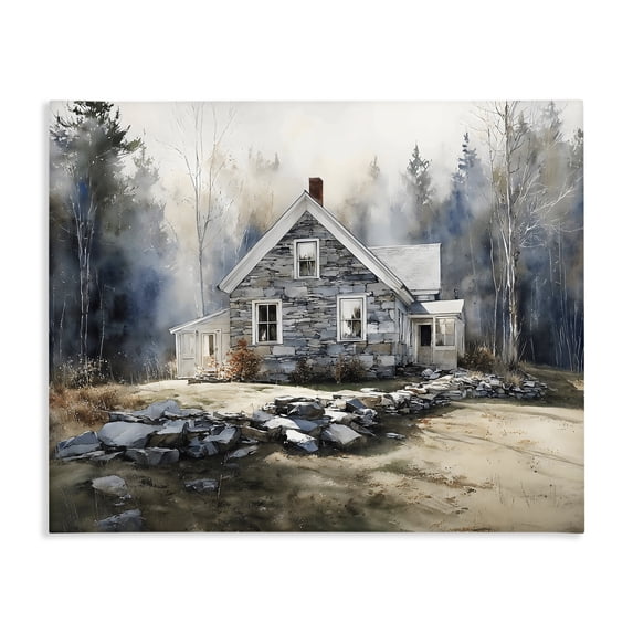 Stupell Industries Farmhouse Rustic Cottage Among the Trees Canvas Art, 20 x 16, by Franklyn Gregory