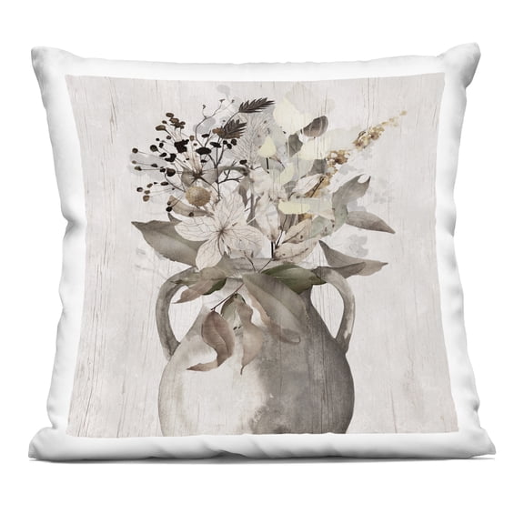 Stupell Industries Rustic Cottage Bouquet Design by Val Rhodes Throw Pillow