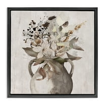 Stupell Industries Rustic Cottage Bouquet Floral Painting Black Floater Framed Canvas Art Print Wall Art, 18 x 18