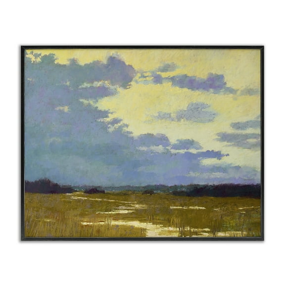 Stupell Industries Rustic Country Clouds Landscape & Nature Painting Black Framed Art Print Wall Art, 14 x 11
