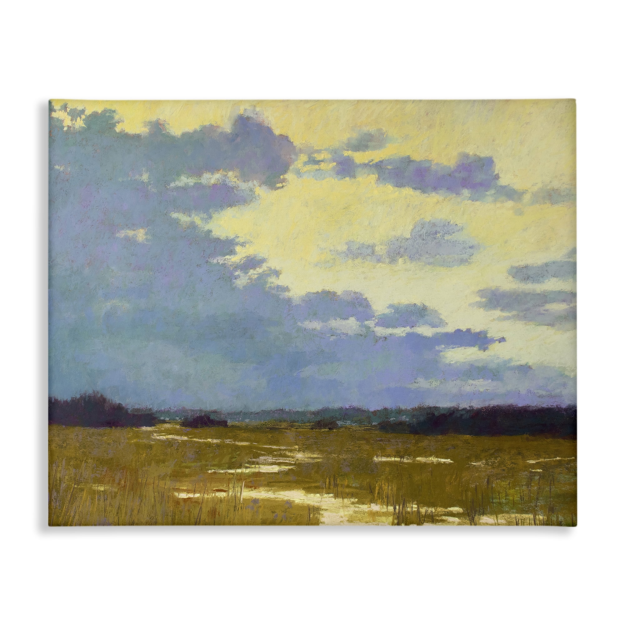 Stupell Industries Rustic Country Clouds Landscape & Nature Painting Wrapped Canvas Art Print Wall Art, 20 x 16