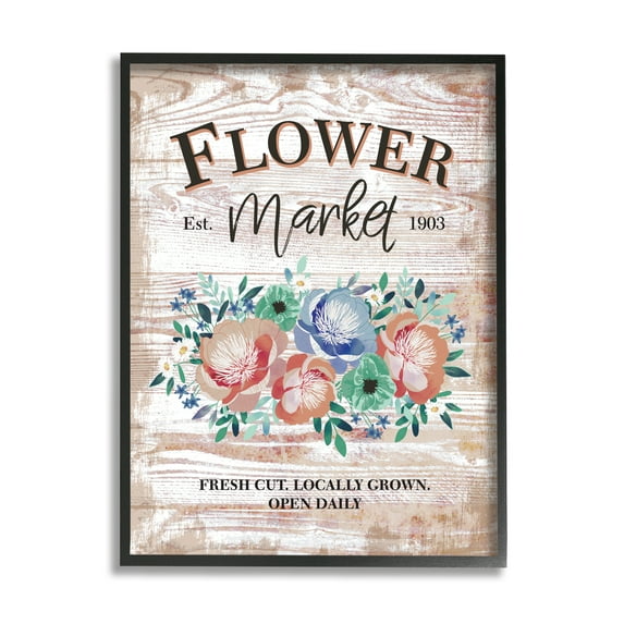 Stupell Industries Rustic Country Flower Market Est. 1903 Illustration, 11 x 14, Designed by Jennifer Ellory